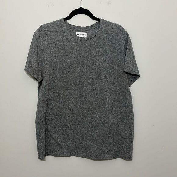 Vestige Mens Heather Gray Cotton Crew Neck Pullover‎ Short Sleeve T-Shirt Large - Picture 1 of 6